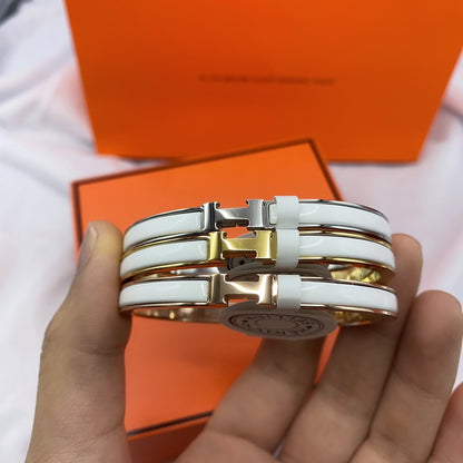 [Elowen Jewels]CLASSIC HM CLIC WHITE 8MM ENAMEL BRACELET