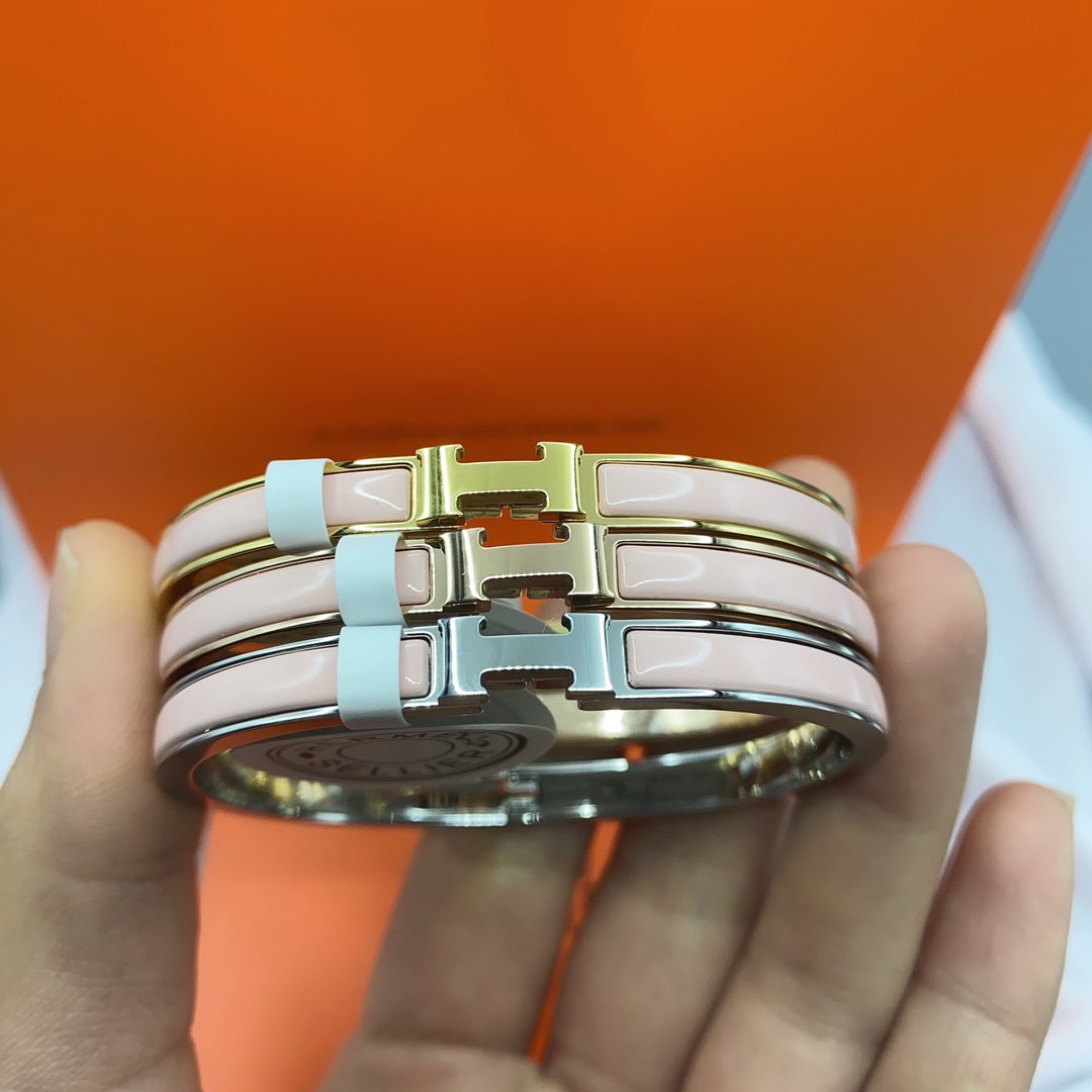 [Elowen Jewels]CLASSIC HM CLIC  PINK 8MM ENAMEL BRACELET