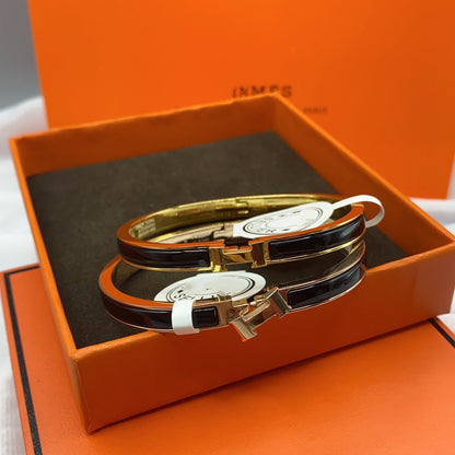 [Elowen Jewels]CLASSIC HM CLIC BLACK 8MM ENAMEL BRACELET