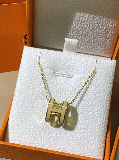 [Elowen Jewels]HM CLIC YELLOW ENAMEL GOLD NECKLACE
