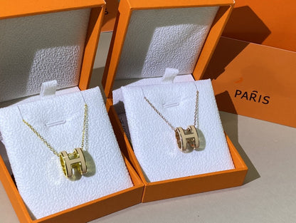[Elowen Jewels]HM CLIC YELLOW ENAMEL GOLD NECKLACE