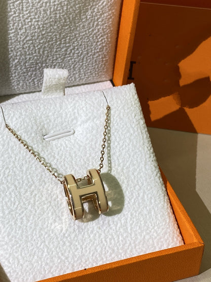 [Elowen Jewels]HM CLIC YELLOW ENAMEL GOLD NECKLACE