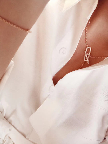[Elowen Jewels]HM FIRE PIG NOSE NECKLACE TRENDY STREET