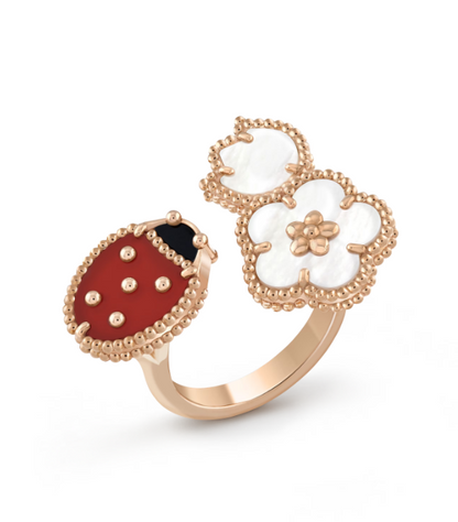 [Elowen Jewels]LUCKY 3 MOTIF ROSE GOLD RING