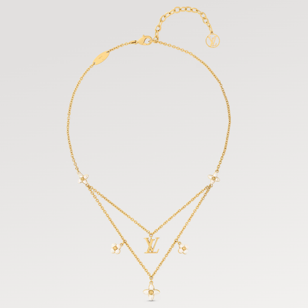 [Elowen Jewels]FLOWERGRAM GOLD MOP DOUBLE ROW NECKLACE