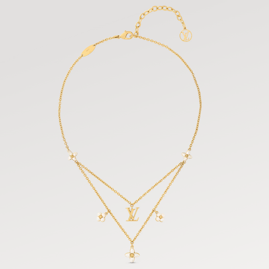 [Elowen Jewels]FLOWERGRAM GOLD MOP DOUBLE ROW NECKLACE