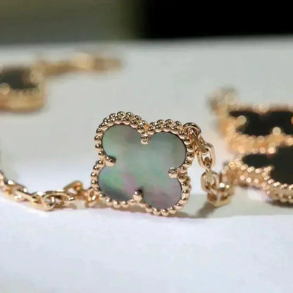 [Elowen Jewels] CLOVER 5 MOTIF GRAY MOP BRACELET COLLECTION