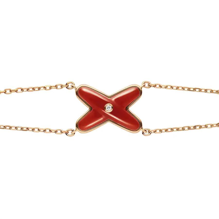 [Elowen Jewels]JEUX BRACELET CARNELIAN PINK GOLD 1 DIAMOND