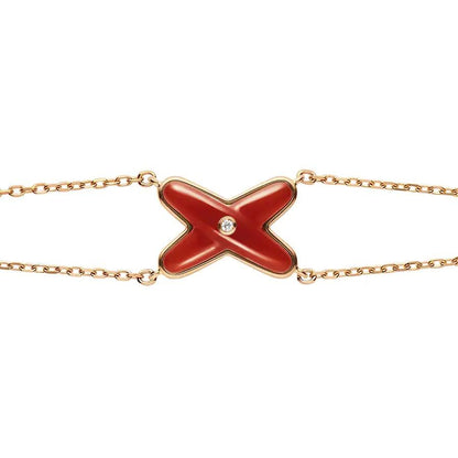 [Elowen Jewels]JEUX BRACELET CARNELIAN PINK GOLD 1 DIAMOND
