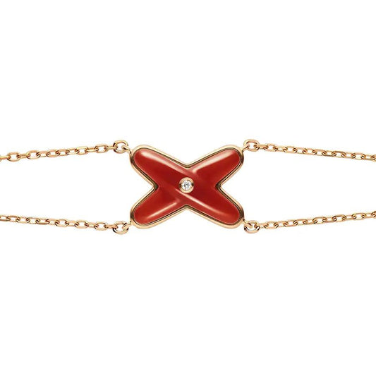 [Elowen Jewels]JEUX BRACELET CARNELIAN PINK GOLD 1 DIAMOND