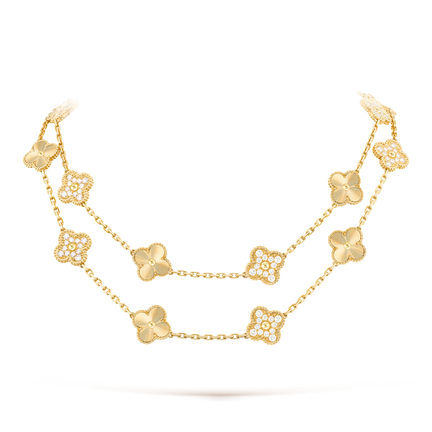[Elowen Jewels]CLOVER 20 MOTIFS LASER DIAMOND NECKLACE