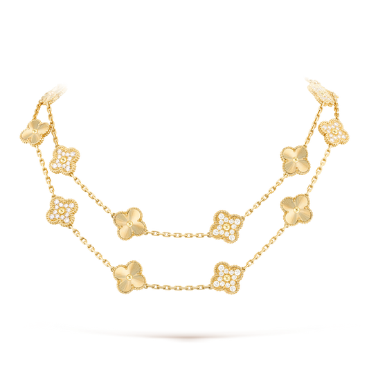 [Elowen Jewels]CLOVER 20 MOTIFS LASER DIAMOND NECKLACE