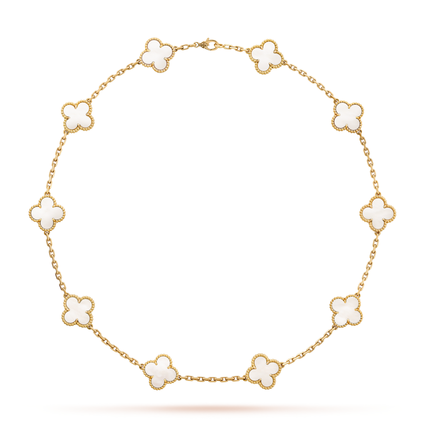 [Elowen Jewels]CLOVER 10 MOTIFS WHITE MOTHER OF PEARL NECKLACE