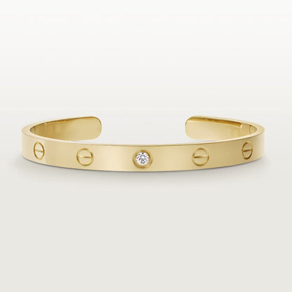 [Elowen Jewels]LOVE BRACELET 6.1MM 1 DIAMOND OPEN CUFF