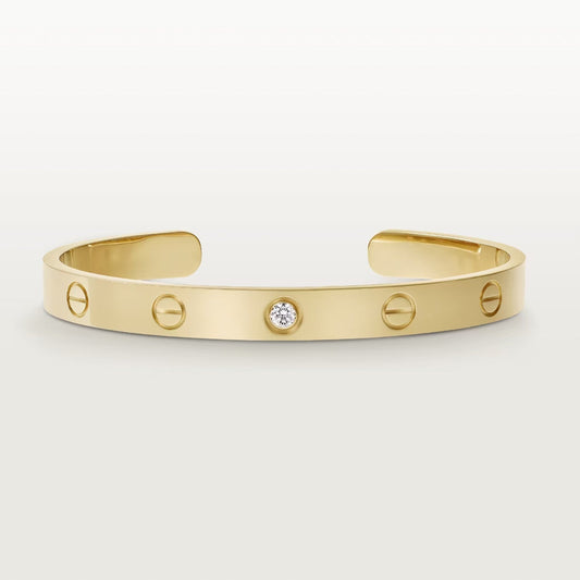 [Elowen Jewels]LOVE BRACELET 6.1MM 1 DIAMOND OPEN CUFF