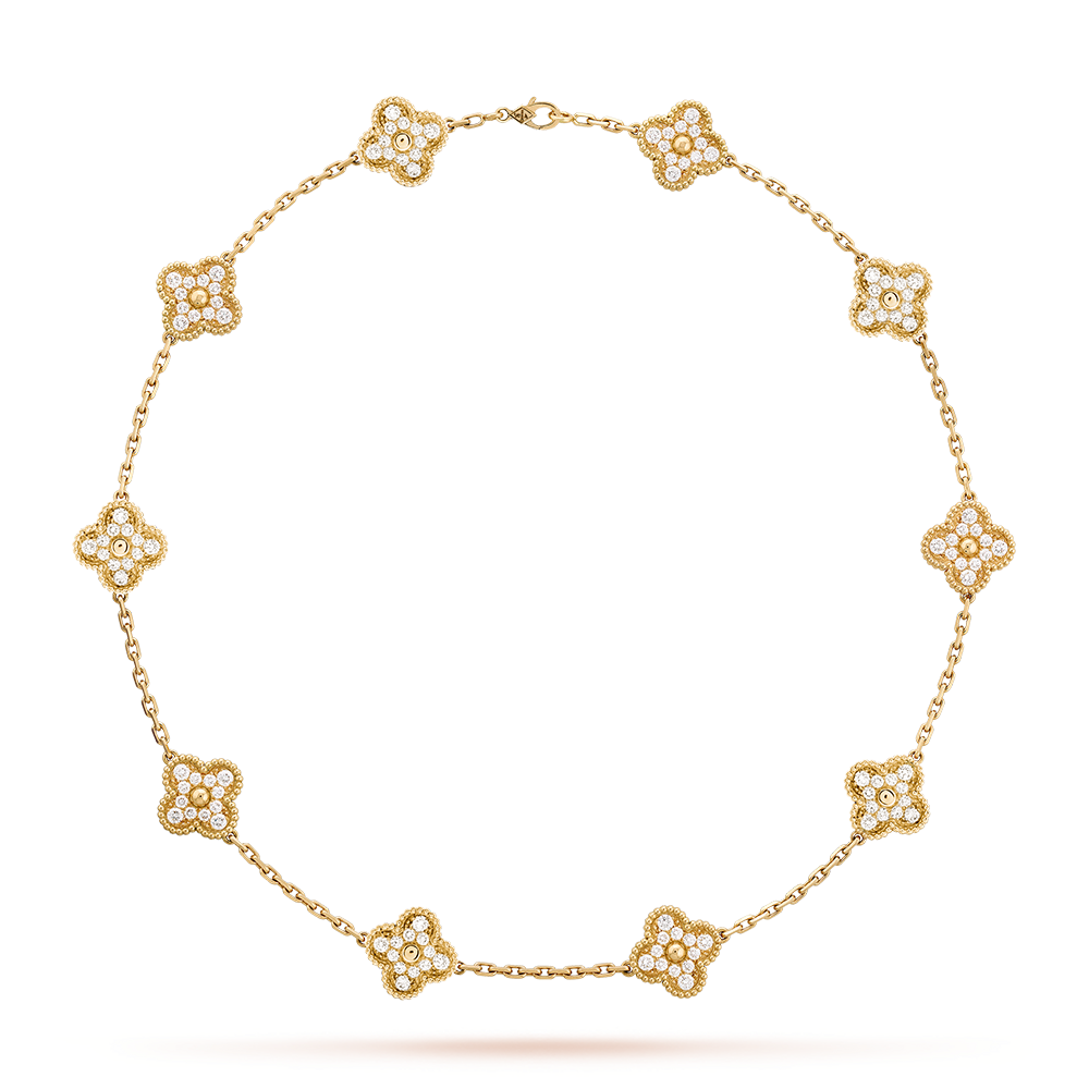 [Elowen Jewels]CLOVER 10 MOTIFS DIAMOND NECKLACE