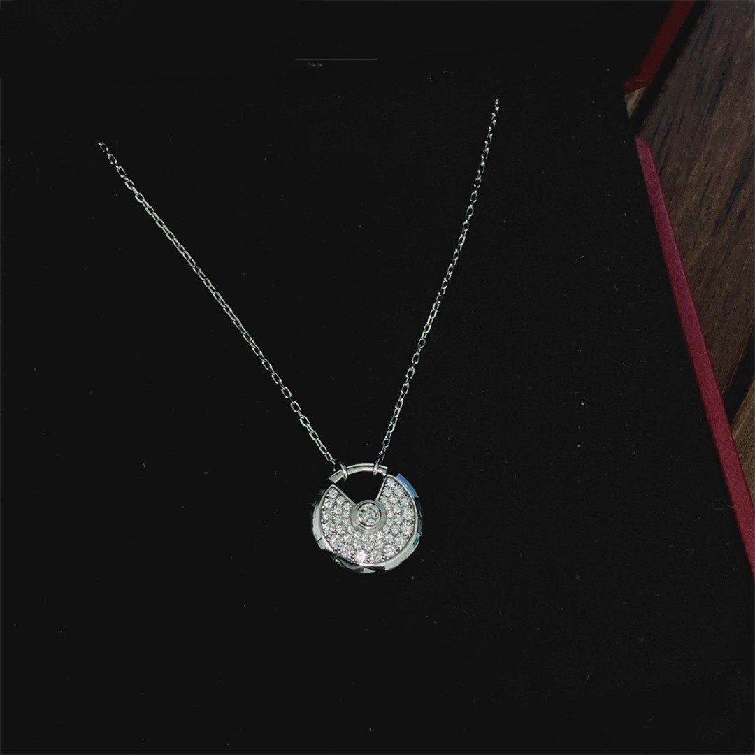 [Elowen Jewels]AMULETTE SILVER FULL DIAMOND NECKLACE