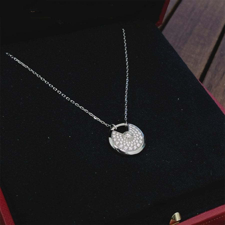 [Elowen Jewels]AMULETTE SILVER FULL DIAMOND NECKLACE