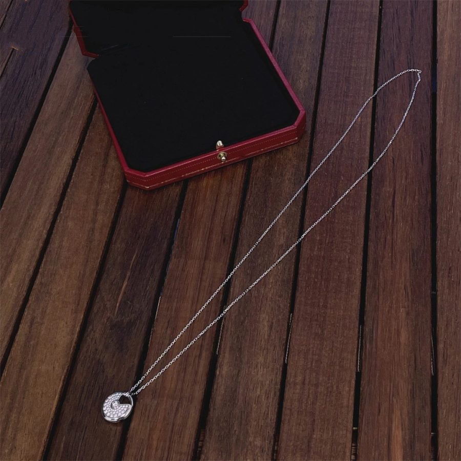 [Elowen Jewels]AMULETTE SILVER FULL DIAMOND NECKLACE