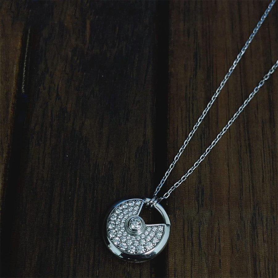 [Elowen Jewels]AMULETTE SILVER FULL DIAMOND NECKLACE
