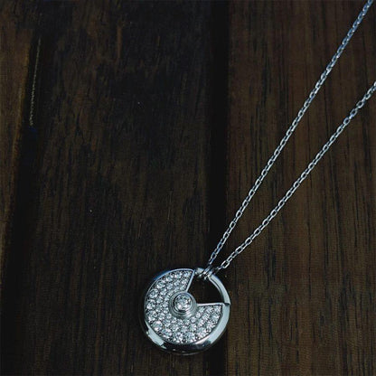 [Elowen Jewels]AMULETTE SILVER FULL DIAMOND NECKLACE