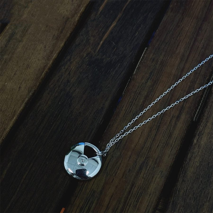 [Elowen Jewels]AMULETTE SILVER FULL DIAMOND NECKLACE
