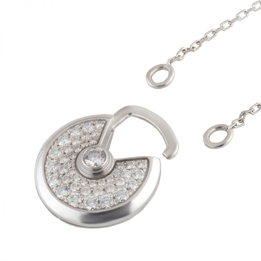 [Elowen Jewels]AMULETTE SILVER FULL DIAMOND NECKLACE
