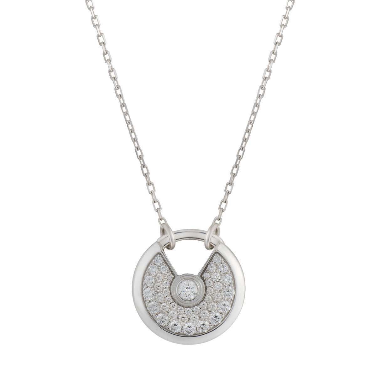 [Elowen Jewels]AMULETTE SILVER FULL DIAMOND NECKLACE