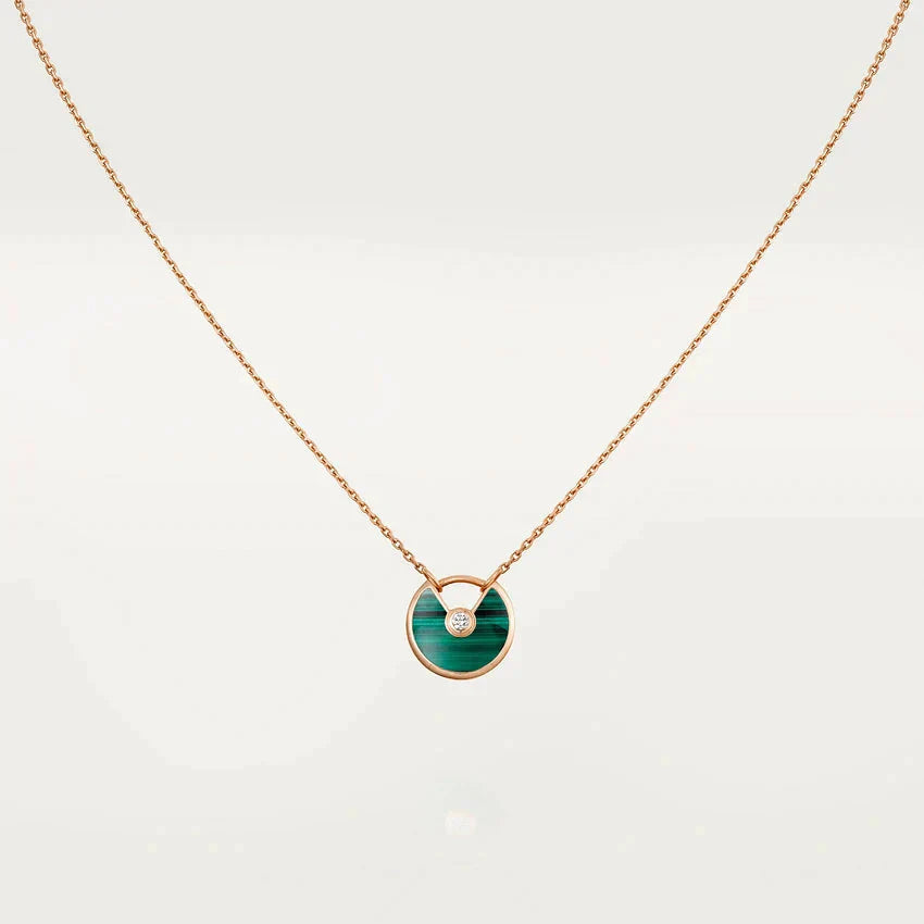 [Elowen Jewels]AMULETTE ROSE GOLD MALACHITE NECKLACE