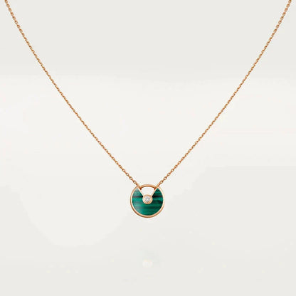 [Elowen Jewels]AMULETTE ROSE GOLD MALACHITE NECKLACE