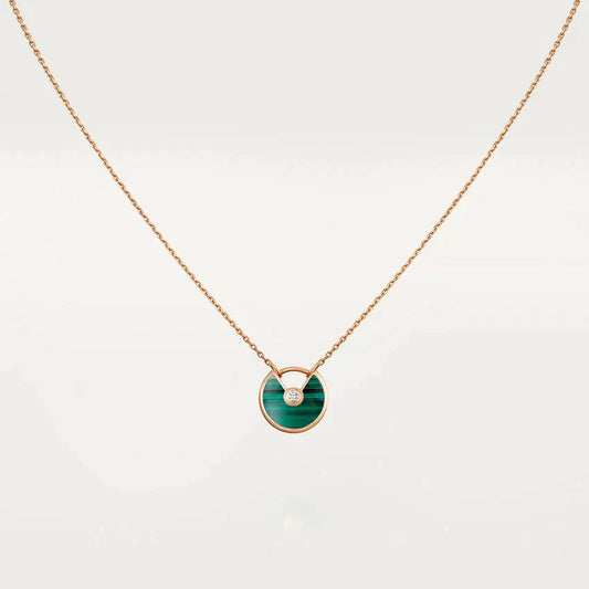 [Elowen Jewels]AMULETTE ROSE GOLD MALACHITE NECKLACE