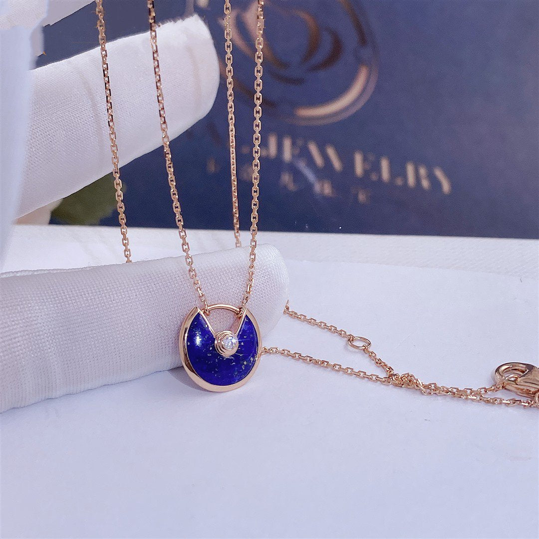 [Elowen Jewels]AMULETTE ROSE GOLD AGATE NECKLACE