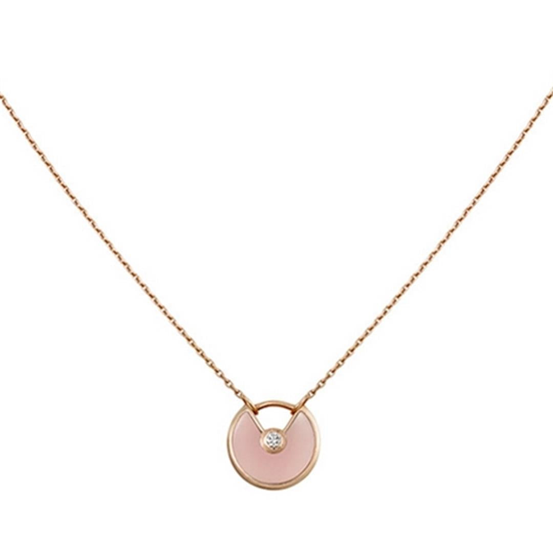[Elowen Jewels]AMULETTE ROSE GOLD PINK MOP NECKLACE
