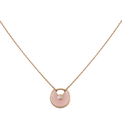 [Elowen Jewels]AMULETTE ROSE GOLD PINK MOP NECKLACE