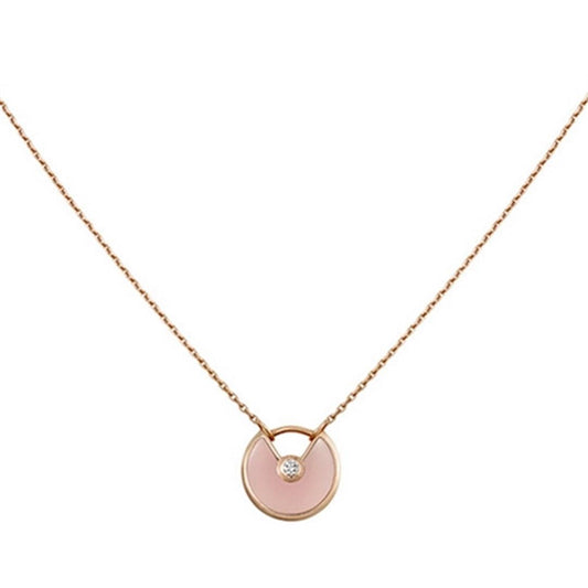[Elowen Jewels]AMULETTE ROSE GOLD PINK MOP NECKLACE