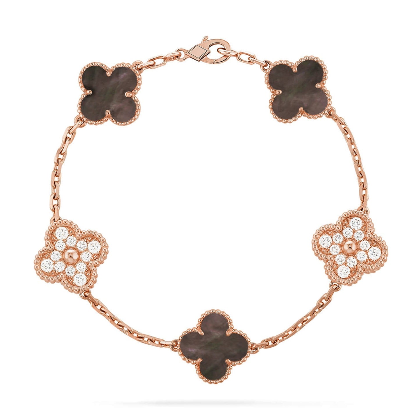 [Elowen Jewels] CLOVER 5 MOTIF GRAY MOP BRACELET COLLECTION