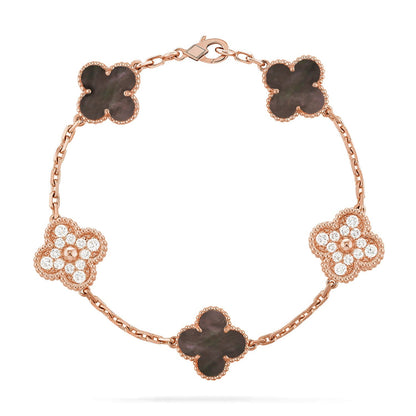 [Elowen Jewels] CLOVER 5 MOTIF GRAY MOP BRACELET COLLECTION