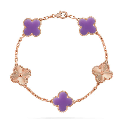 [Elowen Jewels]CLOVER 5 MOTIF LIGHT PURPLE BRACELET COLLECTION