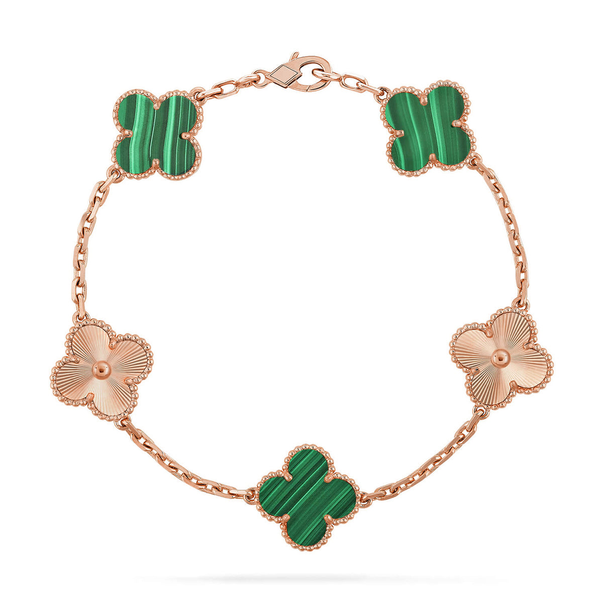 [Elowen Jewels] CLOVER 5 MOTIF MALACHITE BRACELET COLLECTION