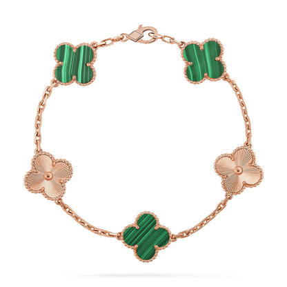 [Elowen Jewels] CLOVER 5 MOTIF MALACHITE BRACELET COLLECTION