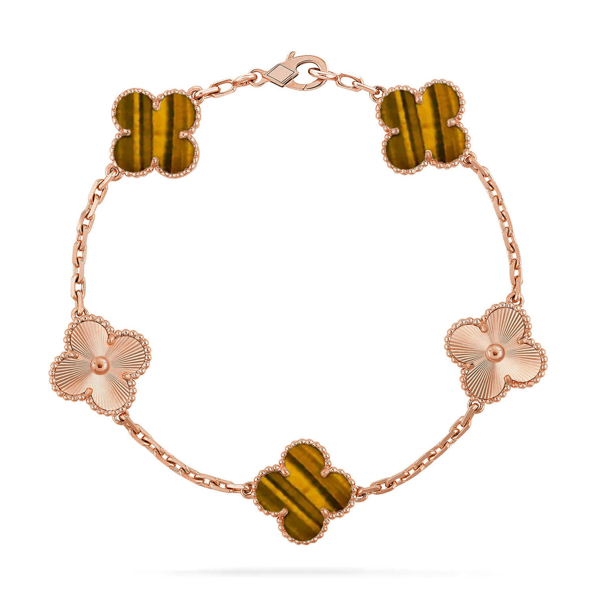 [Elowen Jewels] CLOVER 5 MOTIFS TIGER EYE BRACELET COLLECTION