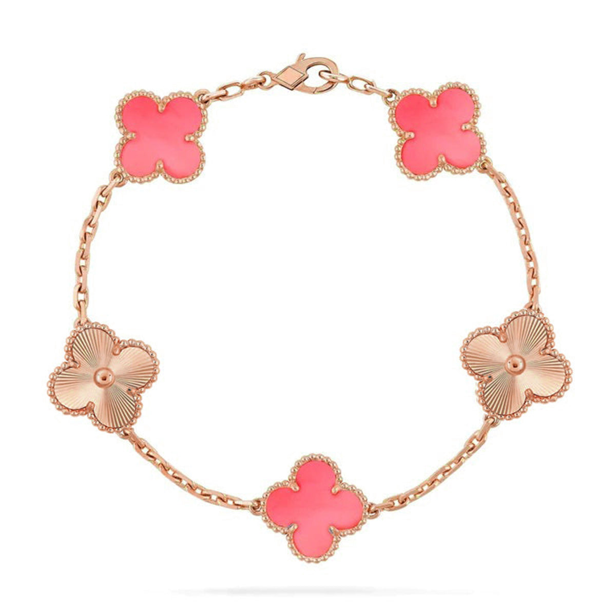 [Elowen Jewels] CLOVER 5 MOTIFS  PINK MOP BRACELET COLLECTION