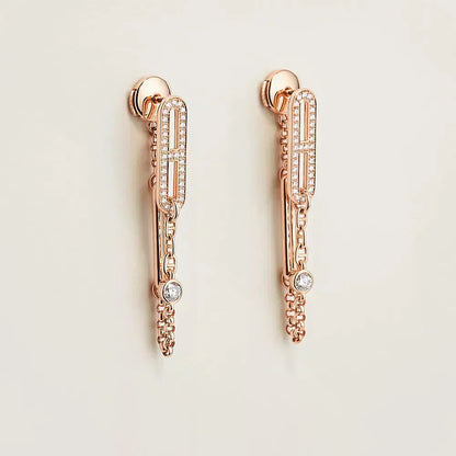 [Elowen Jewels]CHAINE CHAOS DIAMOND DROP EARRINGS