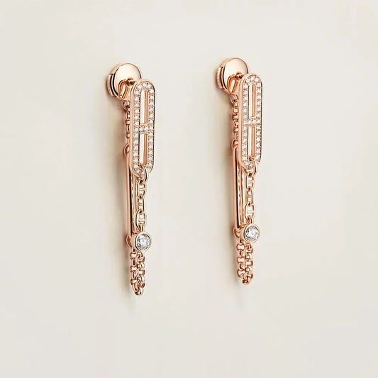 [Elowen Jewels]CHAINE CHAOS DIAMOND DROP EARRINGS
