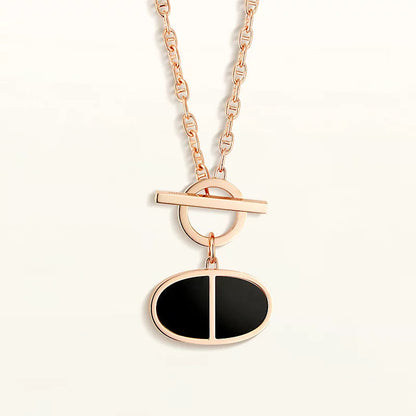 [Elowen Jewels]CHAINE VERSO BLACK CERAMIC NECKLACE