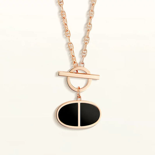 [Elowen Jewels]CHAINE VERSO BLACK CERAMIC NECKLACE