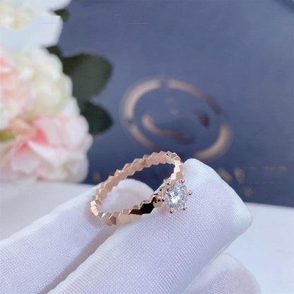 [Elowen Jewels]BEE LOVE RING PINK GOLD 1 DIAMOND