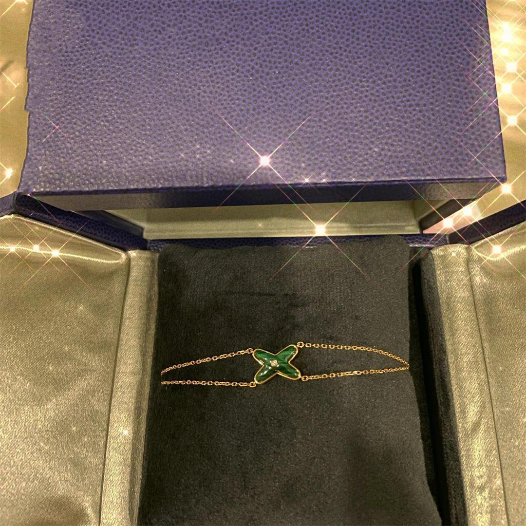 [Elowen Jewels]JEUX BRACELET MALACHITE PINK GOLD 1 DIAMOND