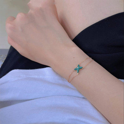[Elowen Jewels]JEUX BRACELET MALACHITE PINK GOLD 1 DIAMOND