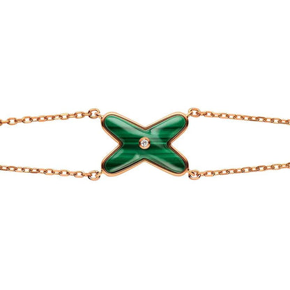 [Elowen Jewels]JEUX BRACELET MALACHITE PINK GOLD 1 DIAMOND